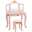 Kids Makeup Dressing Table with Tri-Folding Mirror - Pink