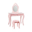 Kids Princess Makeup Dressing Play Table Set with Mirror - Pink