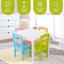 5-Piece Kids Pine Wood Table Chair Set - Clear Finish