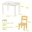5-Piece Kids Pine Wood Table Chair Set - Clear Finish