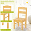 5-Piece Kids Pine Wood Table Chair Set - Clear Finish