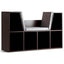 6-Cubby Kid Storage Bookcase with Cushioned Reading Nook - Brown