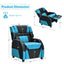 Sofá Recliner de Juego para Niños en Cuero PU - Azul