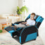 Sofá Recliner de Juego para Niños en Cuero PU - Azul