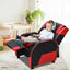 Kids PU Leather Gaming Recliner Sofa with Headrest - Red