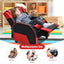 Kids PU Leather Gaming Recliner Sofa with Headrest - Red