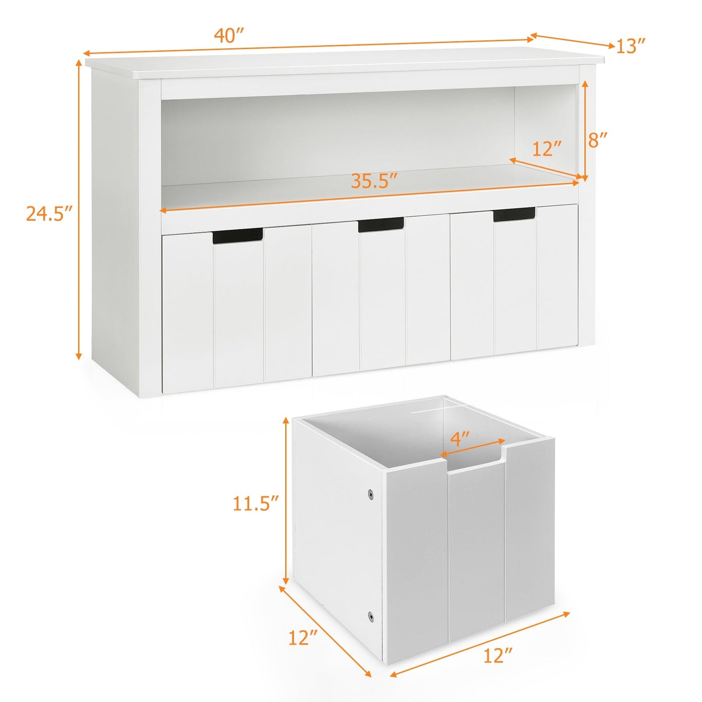 Gbruno Kid Toy Storage Cabinet with 3 Drawers and Wheels