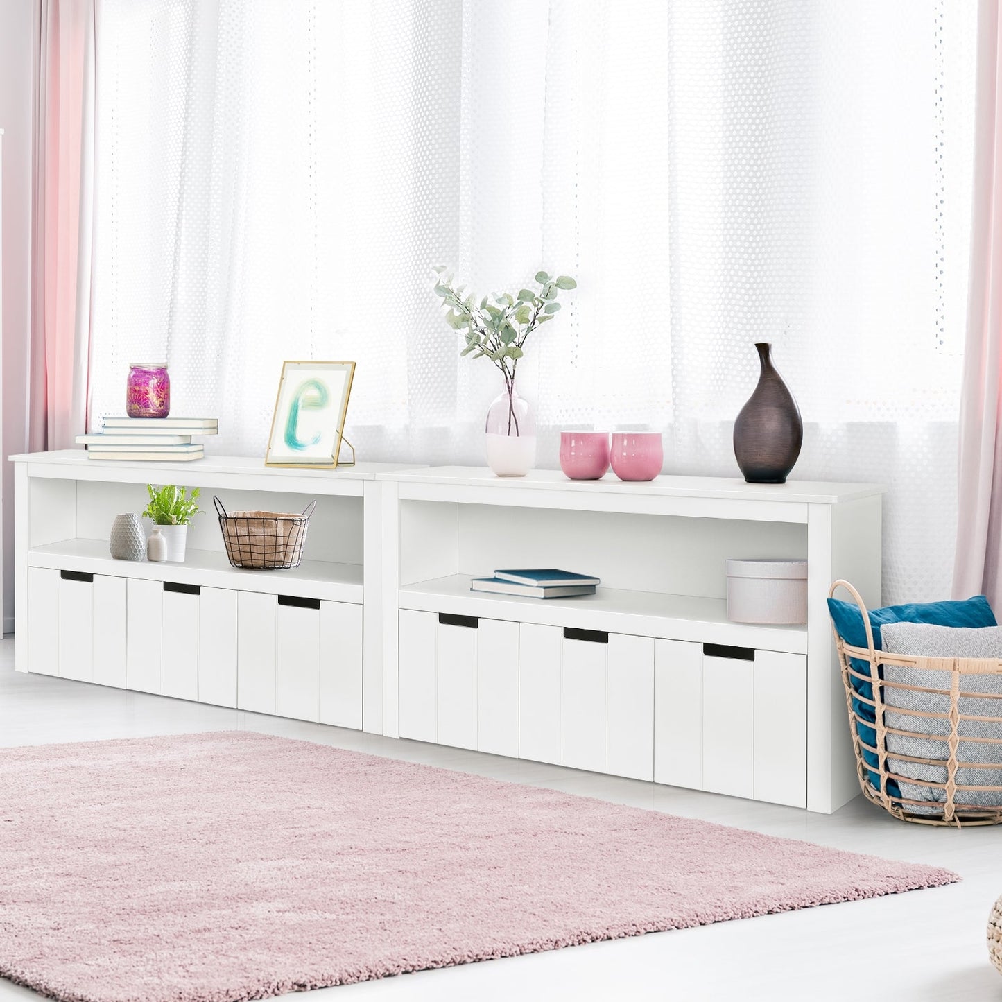 Gbruno Kid Toy Storage Cabinet with 3 Drawers and Wheels