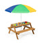 3-in-1 Kids Outdoor Picnic Water Sand Table with Umbrella - Yellow