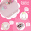 2-in-1 Children Vanity Table Stool Set with Mirror - Pink
