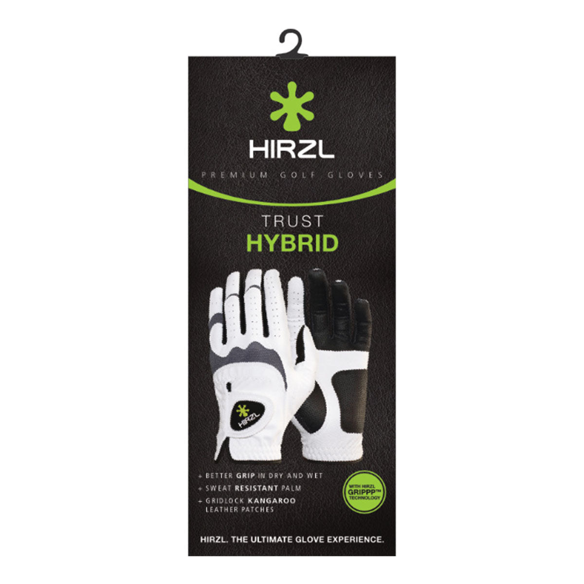 HIRZL Trust Hybrid - Golf Gloves - White / Black - Korvel