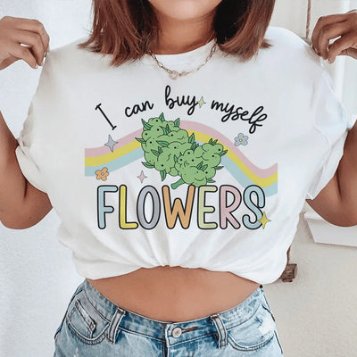 Camiseta "Puedo comprarme flores"