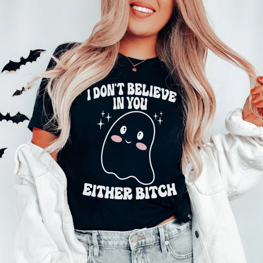 Camiseta de Halloween "Yo tampoco creo en ti"