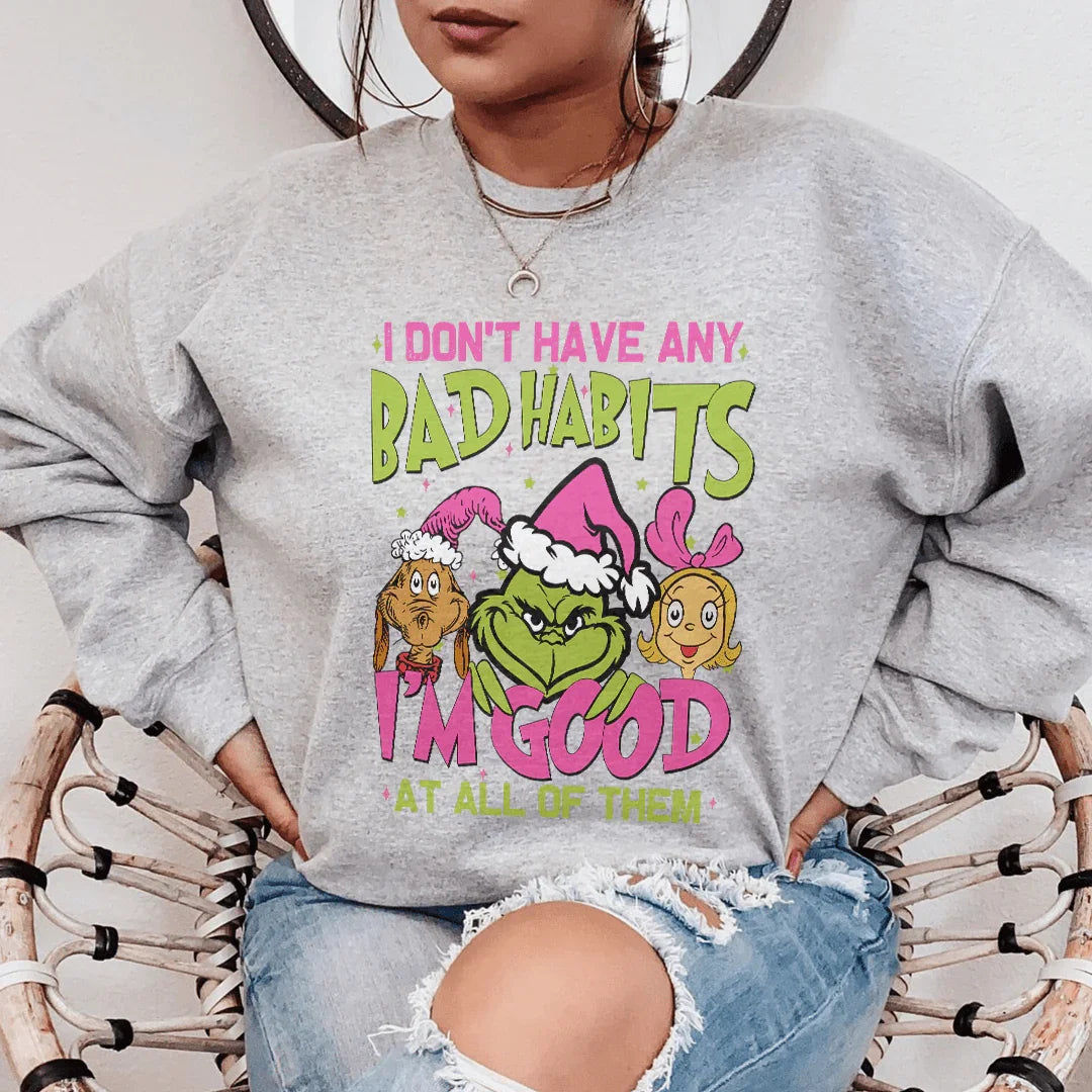 Embrace Your Inner Rebel Sweatshirt - No Bad Habits Here! - Korvel