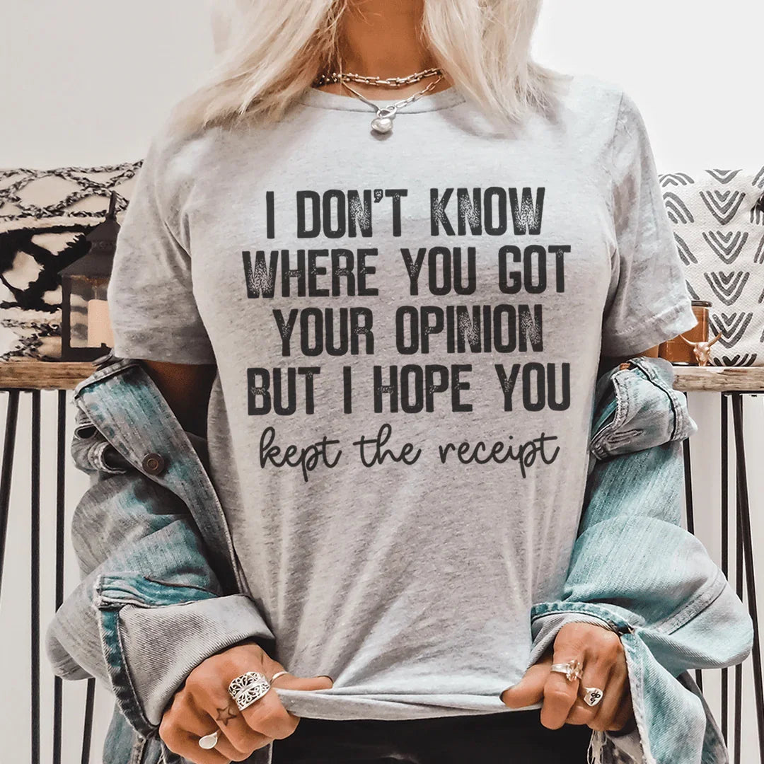Je ne sais pas d'où vous avez eu votre opinion Tee