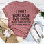 Camiseta No quiero tus dos centavos
