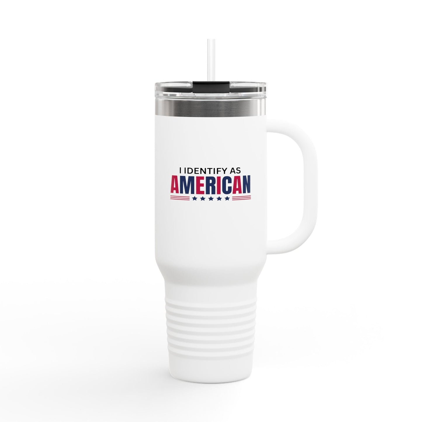 Je m'identifie comme Américain Mug de Voyage Isolé 40oz