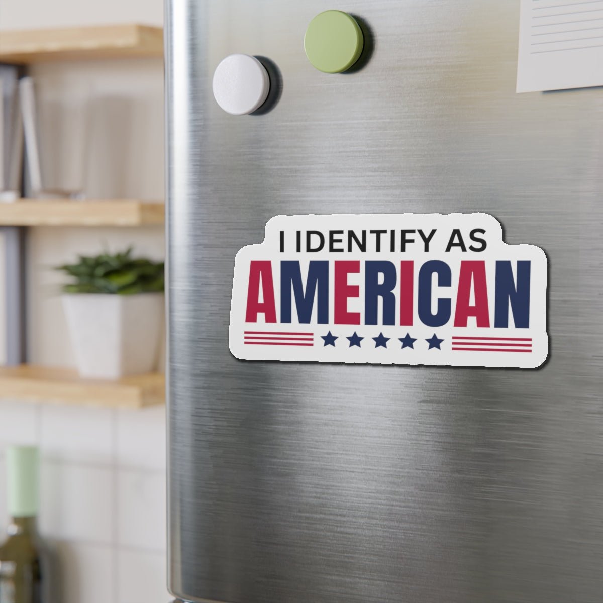Je m'identifie comme un aimant découpé américain