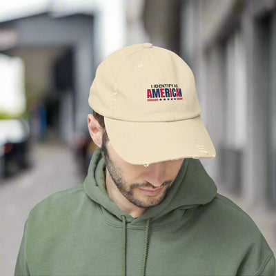 Me Identifico como Americano Gorro Unisex Desgastado