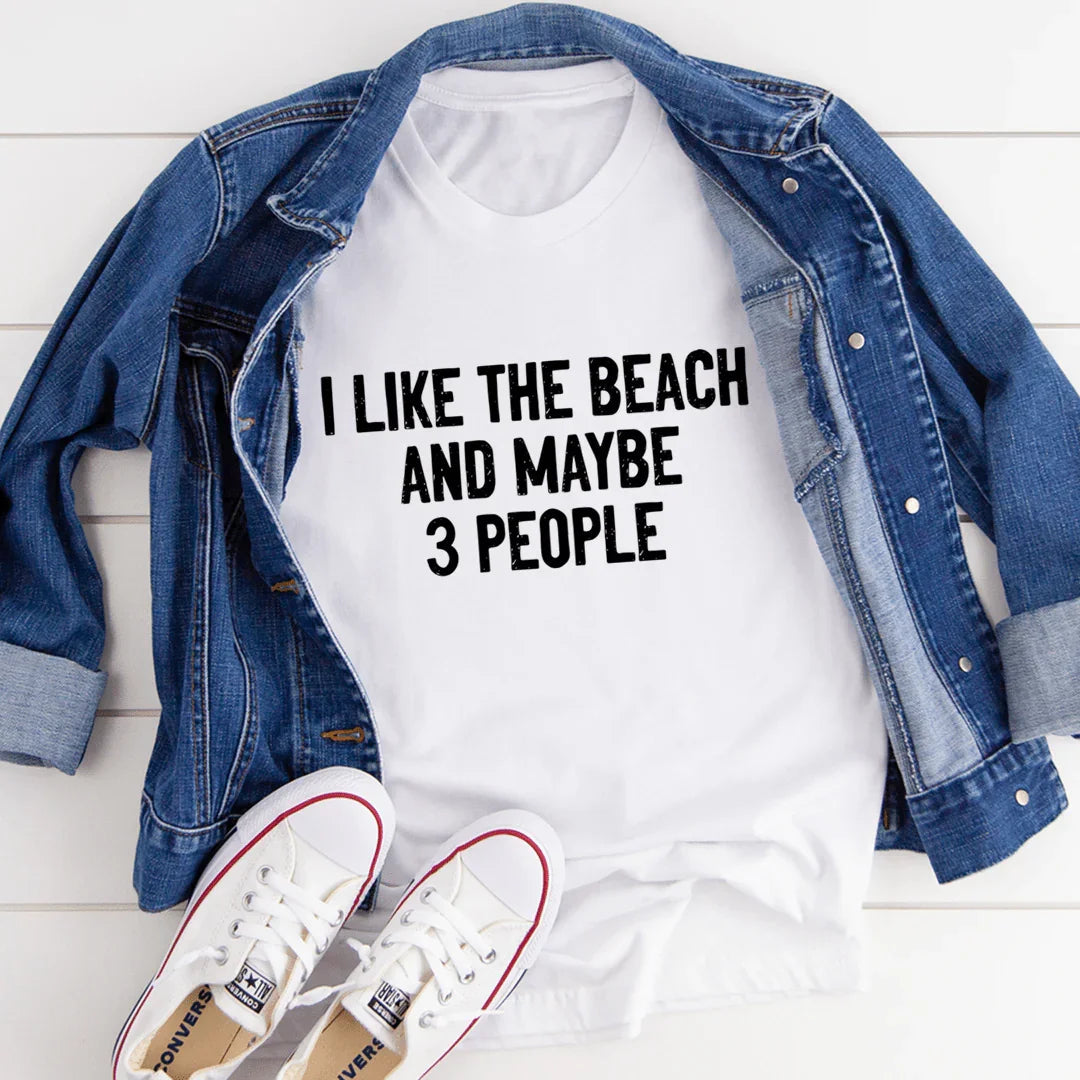 I Like The Beach And Maybe 3 People Tee - Korvel
