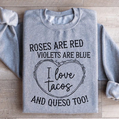 Sudadera con la frase "Me encantan los tacos"