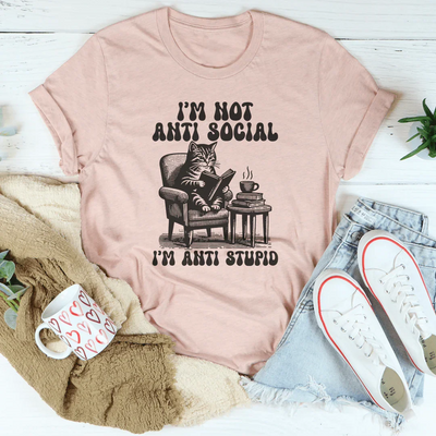 Camiseta No soy antisocial, soy antiestúpido