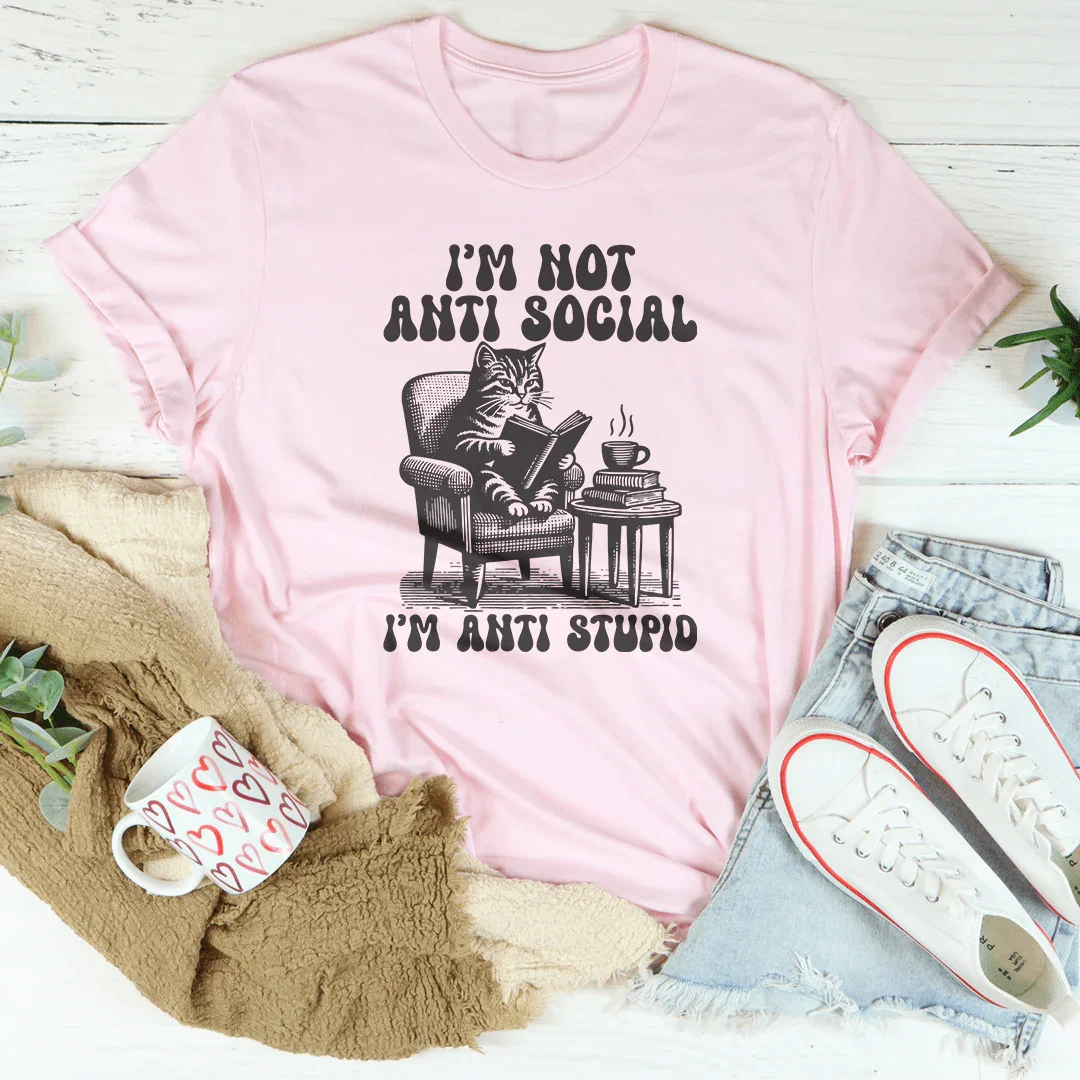 Camiseta No soy antisocial, soy antiestúpido