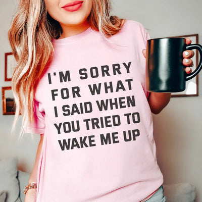 Lo siento por lo que dije cuando intentaste despertarme Tee