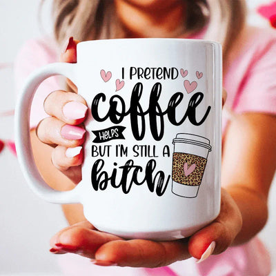 I Pretend Coffee Ceramic Mug - 15 oz