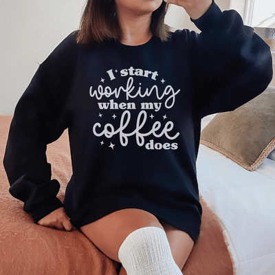 Empiezo a trabajar cuando mi café lo hace Sudadera