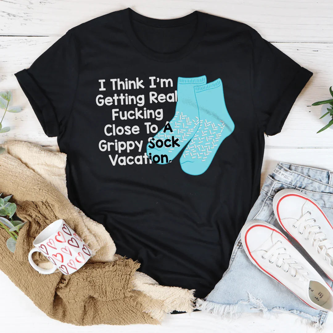 Grippy Sock Vacation Tee for Everyday Comfort