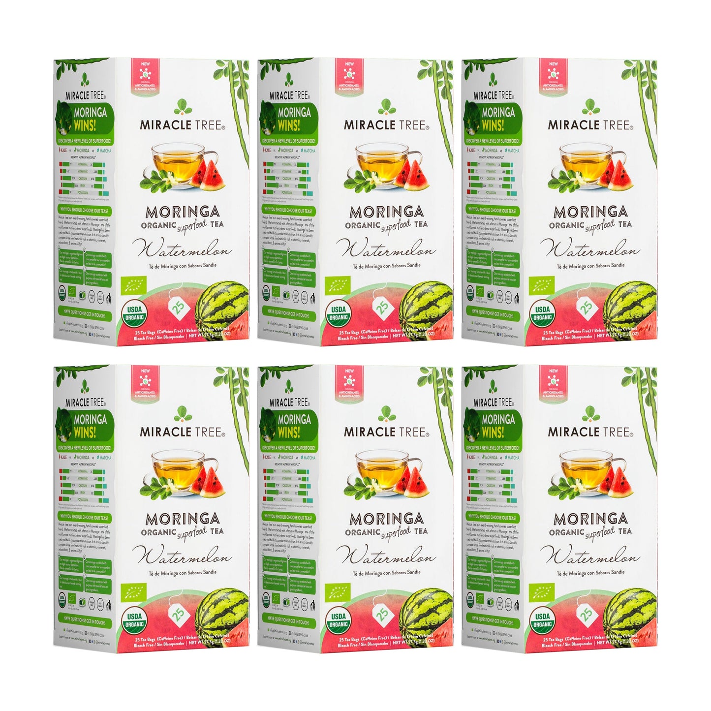 Organic Moringa Tea with Watermelon Flavor