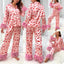 Pijamas Casuales con Estampado de Corazón para Mujeres