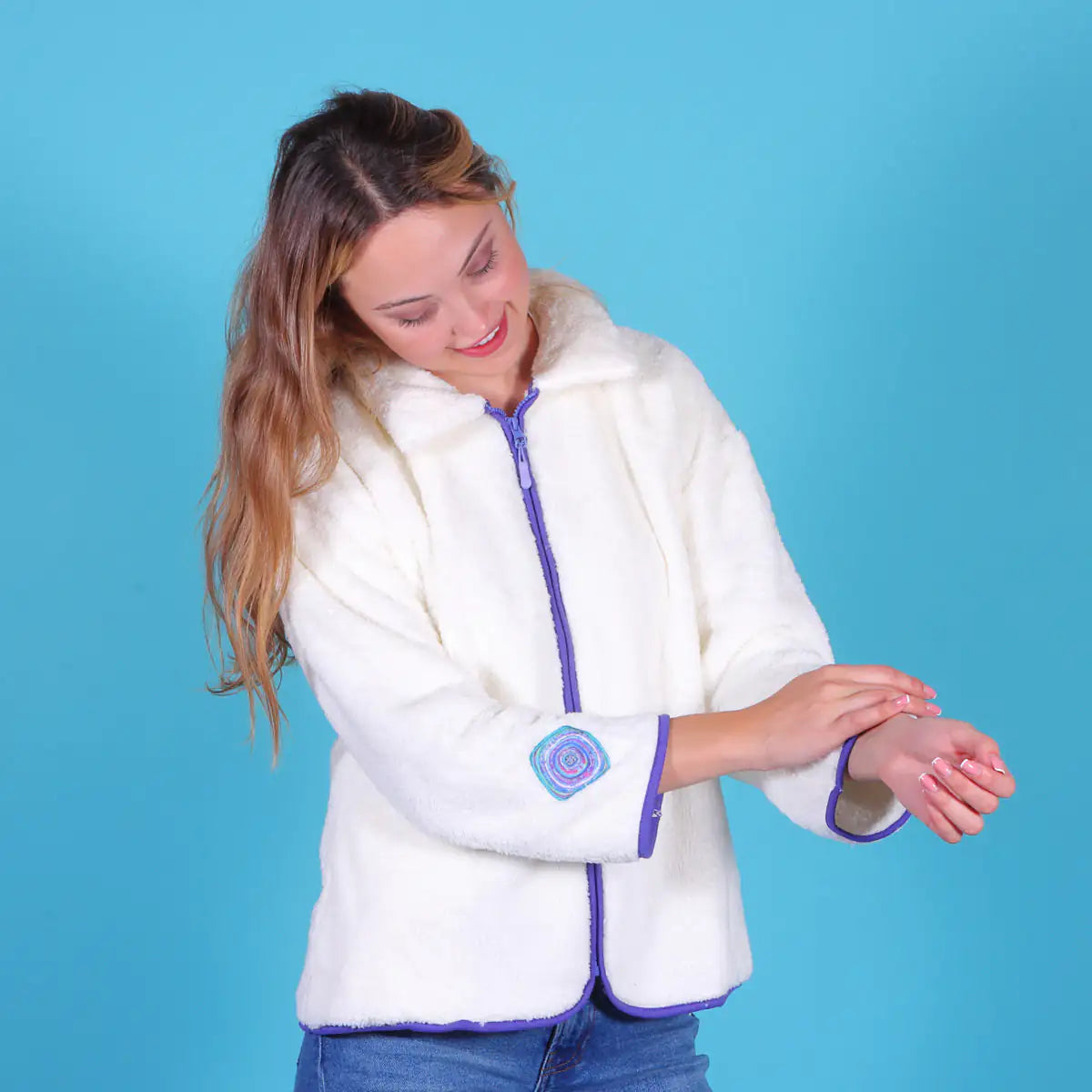 Chaqueta de Forro Polar para Mujer Biggdesign con Diseño de Ojo Maligno