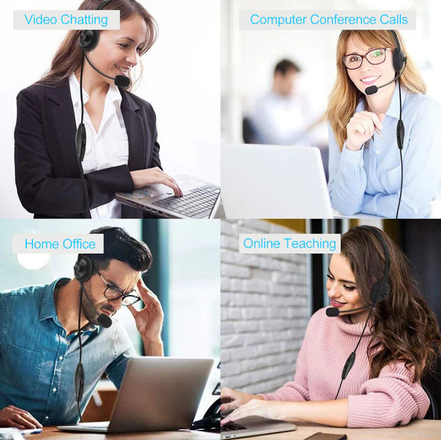 Premium USB Headset with Noise Cancelling Microphone for PC