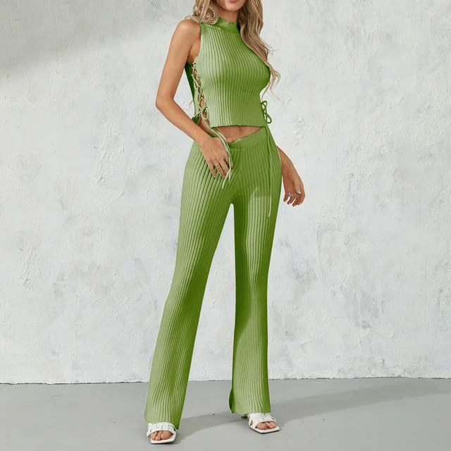 Ensemble haut et pantalon à cordon côtelé