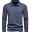 Long Sleeve Men's Casual Solid Color Top with Lapel
