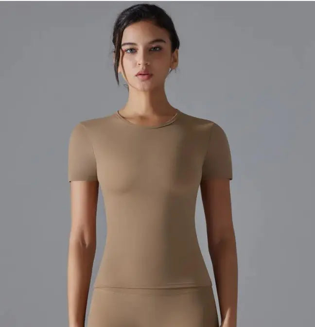 T-shirt de sport unie pour femmes