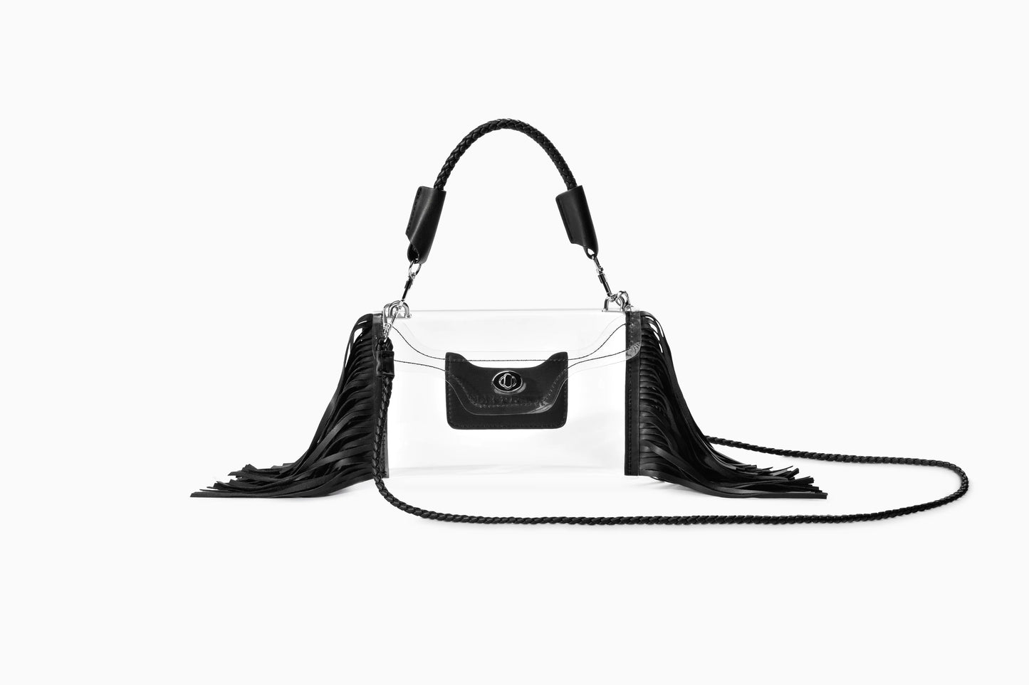 Bolso Cruzado Transparente con Flecos