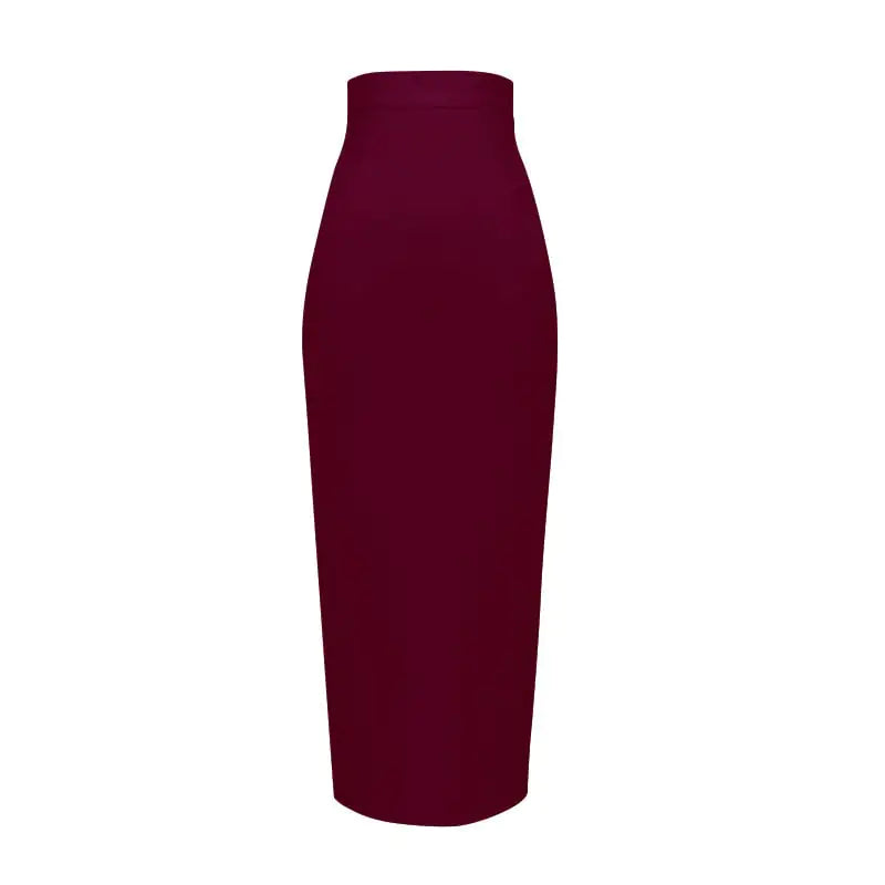 Jupe Bandage Mi-Longue Taille Haute Élégante