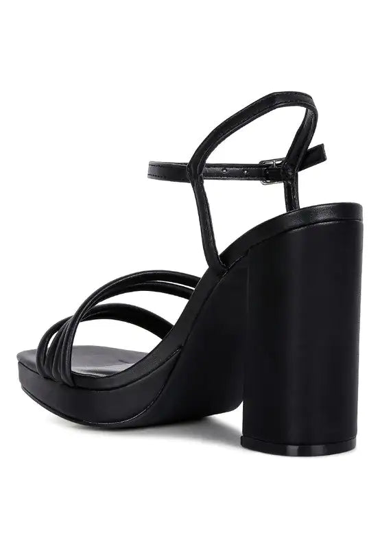 Chic Chunky Platform Strappy Heels