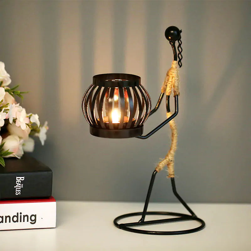 Candelabro en Forma de Linterna - Decoración de Hogar Inspirada en el Estilo Nórdico