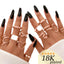 Ensemble de 12 bagues empilables en or FAXHION pour femmes
