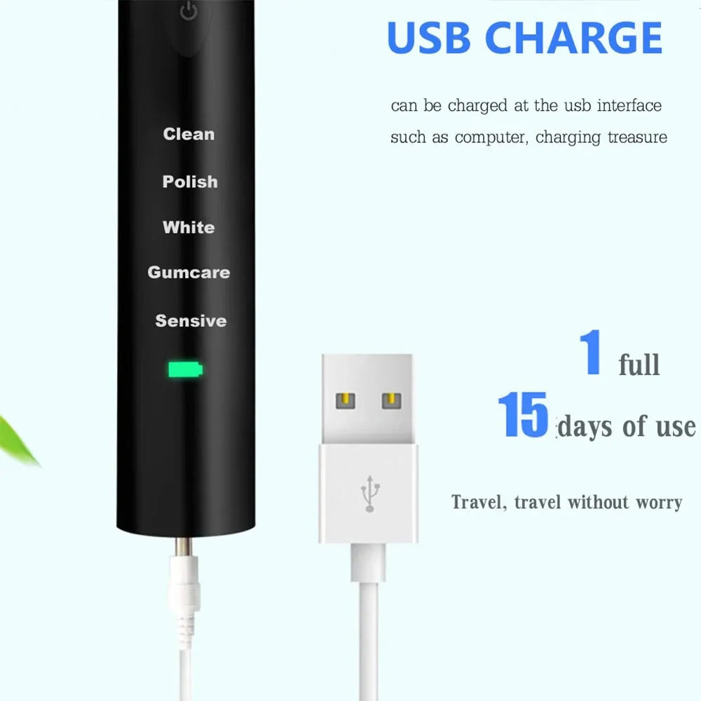Cepillo de dientes eléctrico sónico ultrasónico potente