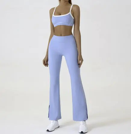 Conjunto de Yoga con Tirantes y Color Contrastante