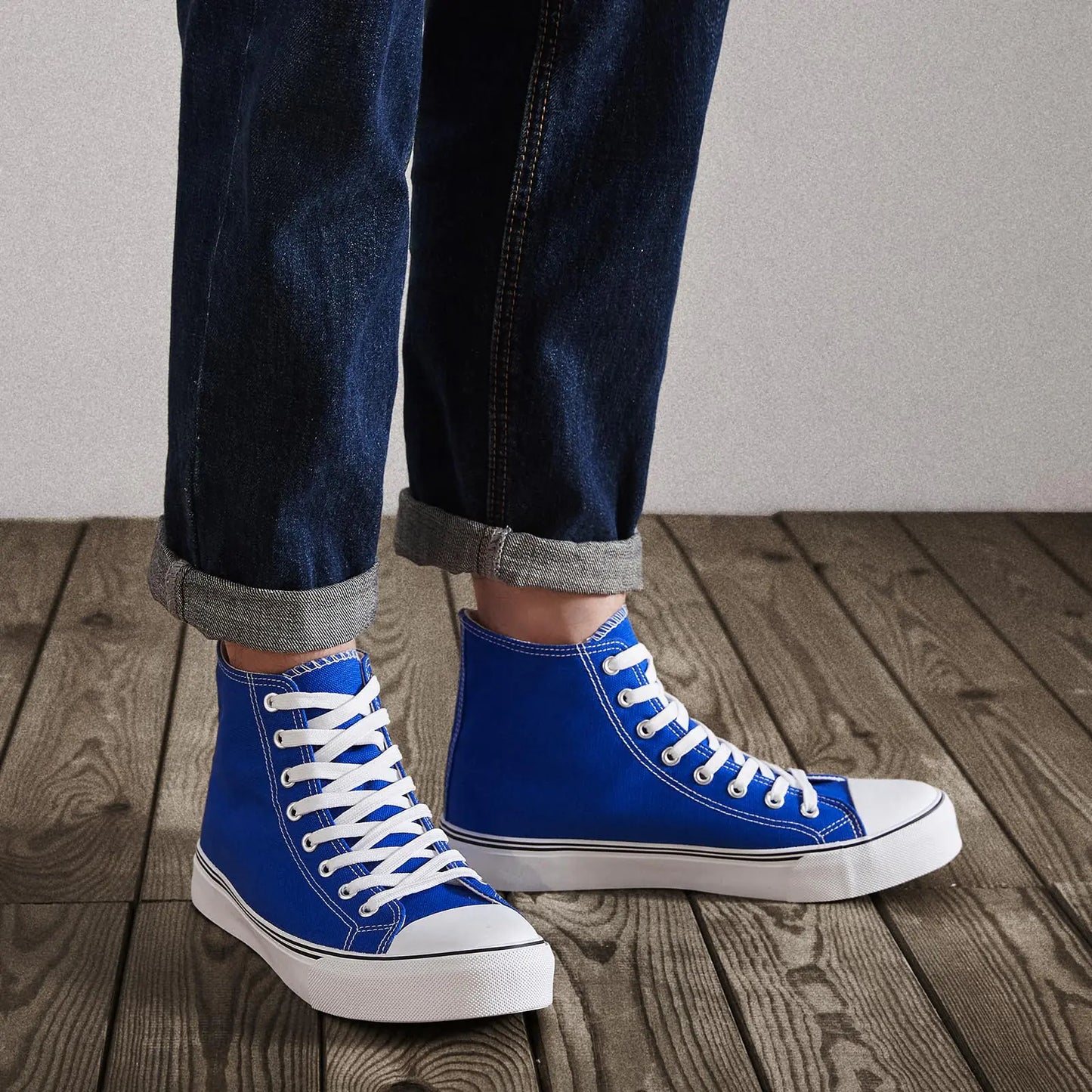 ZGR Zapatillas de Lona Altas para Hombre - Zapatos Casual Clásicos para Caminar