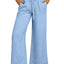 Pantalones Harem de Pierna Ancha con Cintura Elástica - Estilo Corto