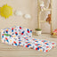 2-in-1 Convertible Kids Sofa with Velvet Fabric - White