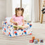 2-in-1 Convertible Kids Sofa with Velvet Fabric - White