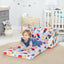 2-in-1 Convertible Kids Sofa with Velvet Fabric - White